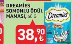 DREAMİES SOMONLU KEDİ ÖDÜL MAMASI 60 G fiyat ve kampanya bilgisi